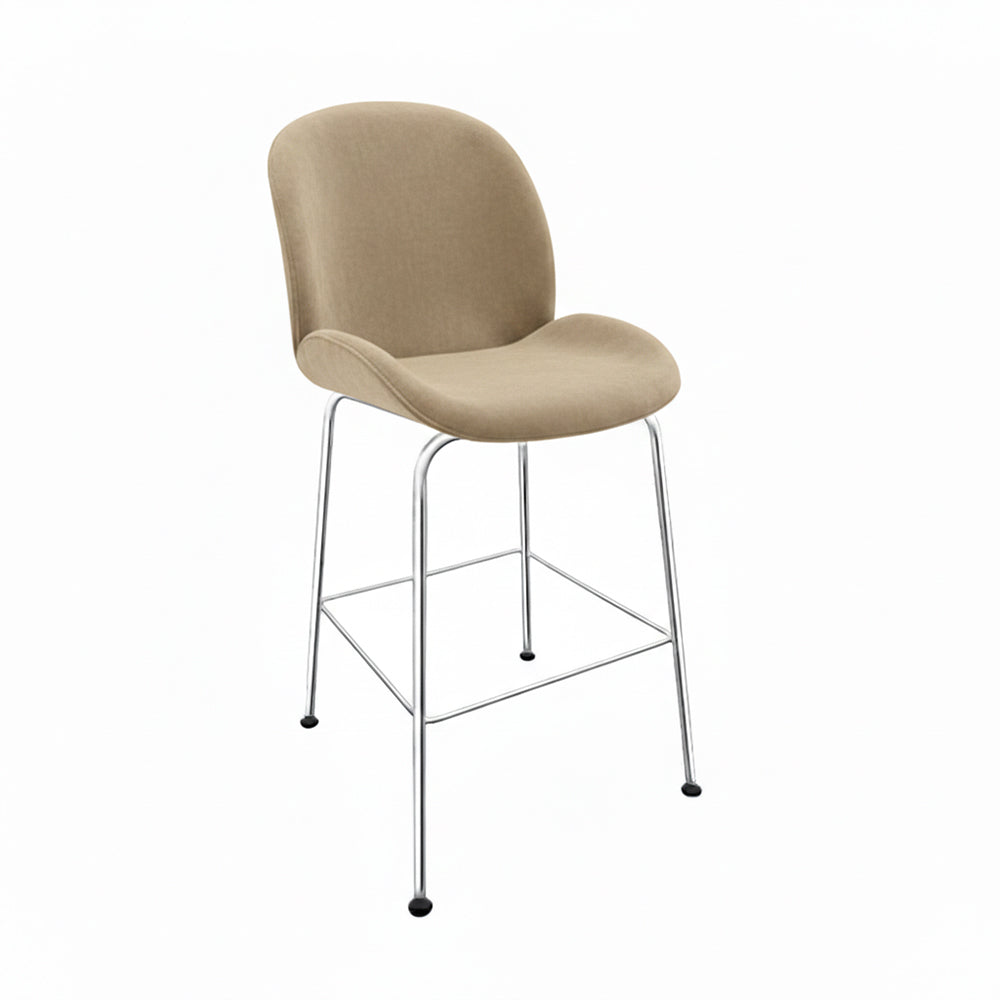 Banqueta Beetle Base Cromo o Negra, pana Panne