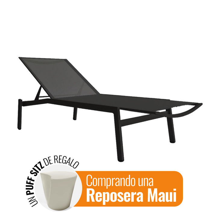 Reposera Maui Negra Estructura Negra