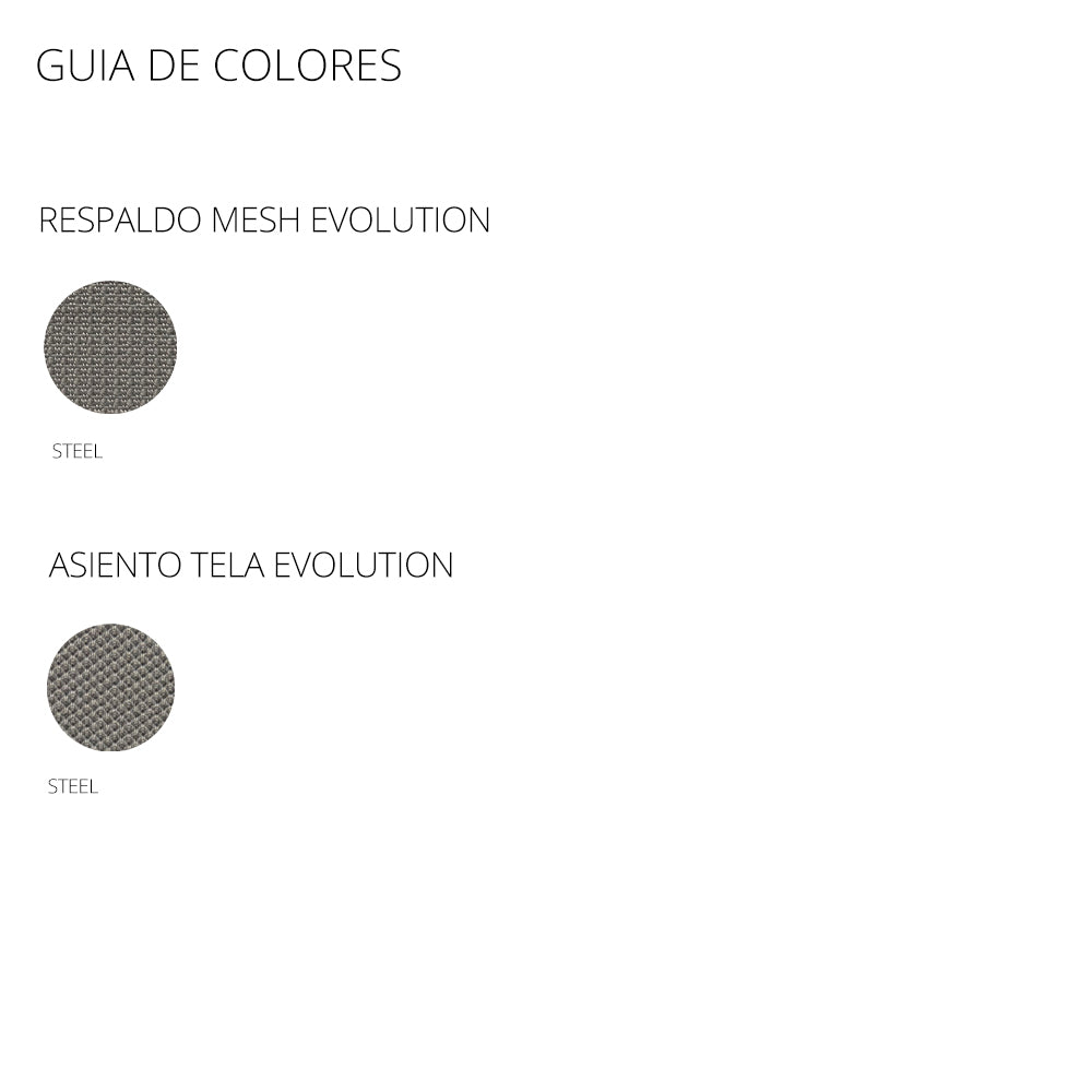 Silla Gudda Executive. Base gris, tela steel