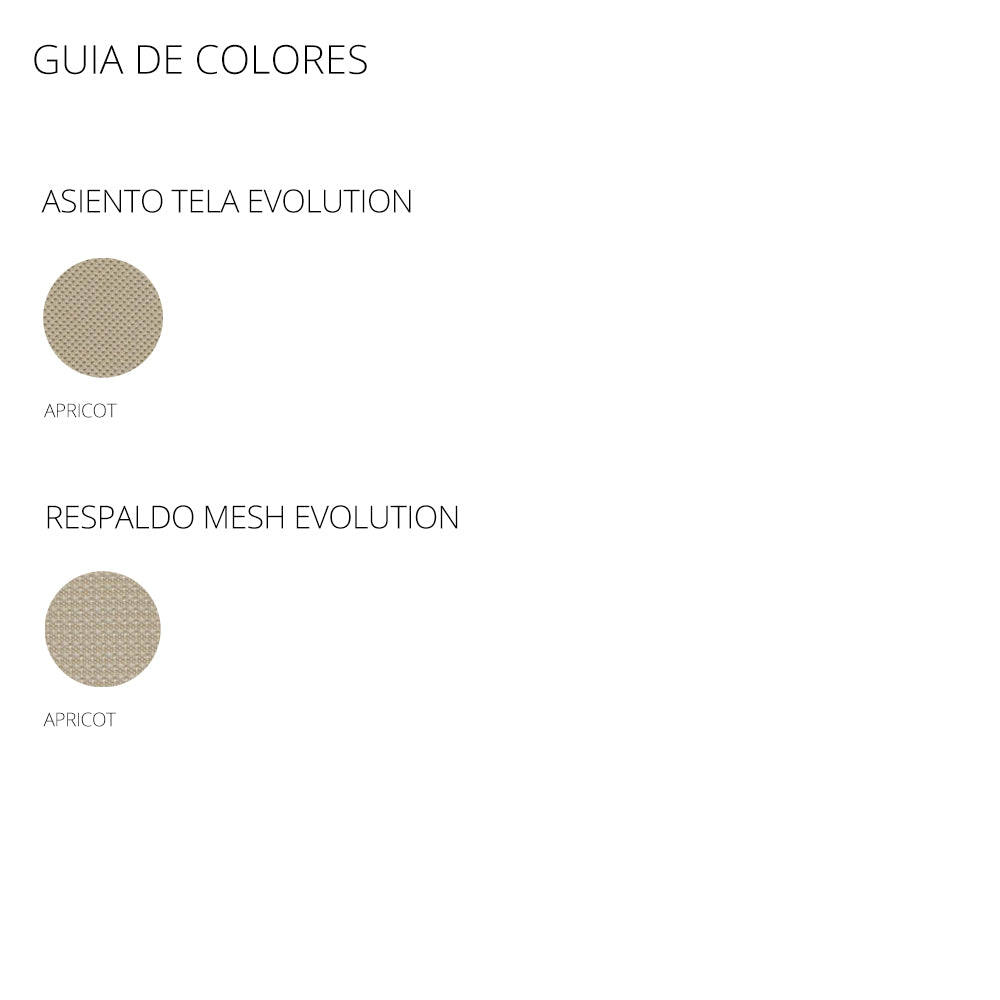 Silla Gudda Executive. Base blanca, tela apricot