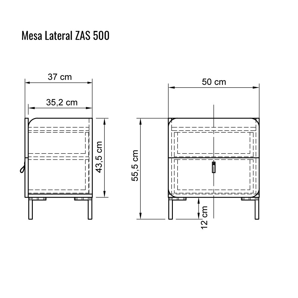 Cajonera Mesa Lateral ZAS 500 Melamina