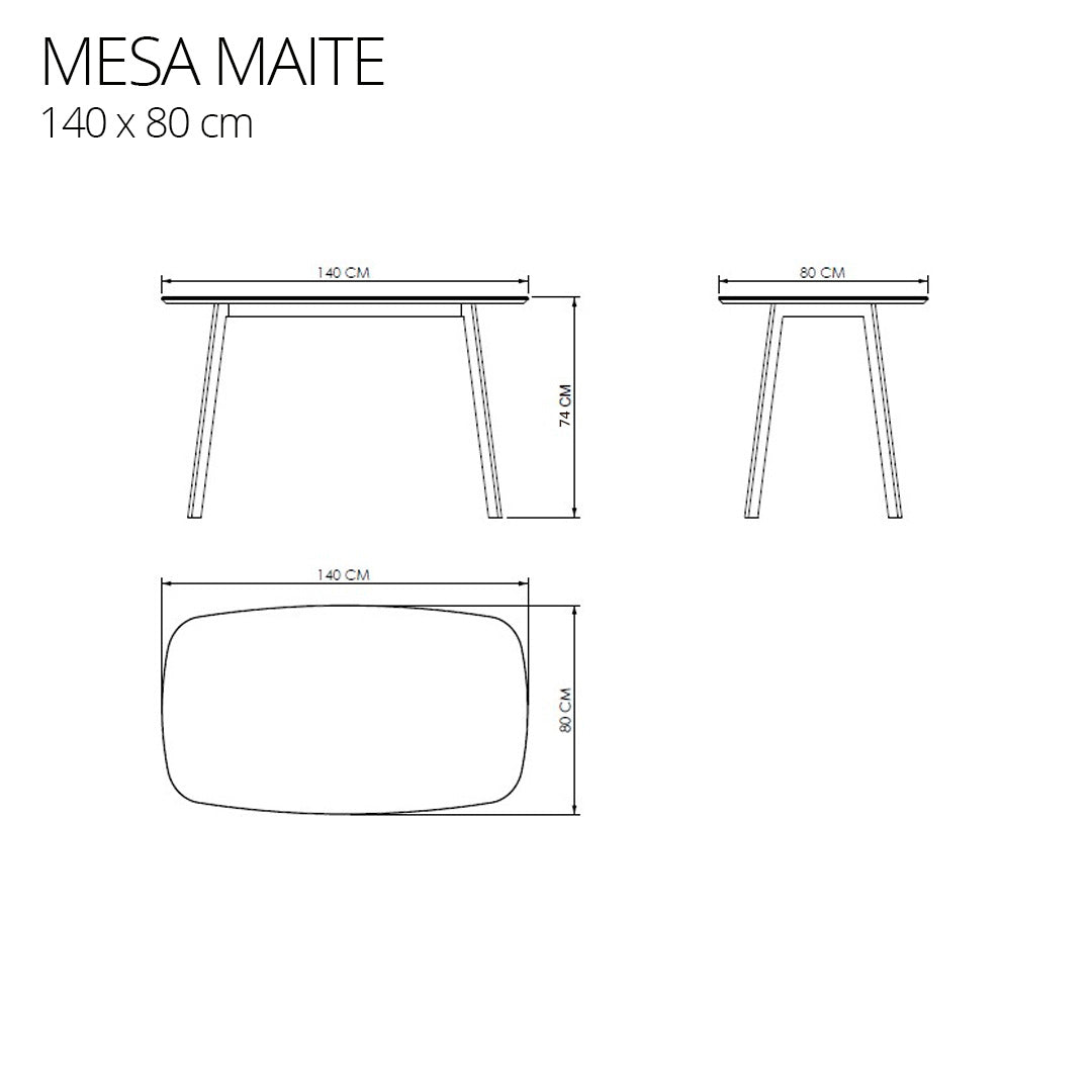 Mesa de comedor Maite Roble americano