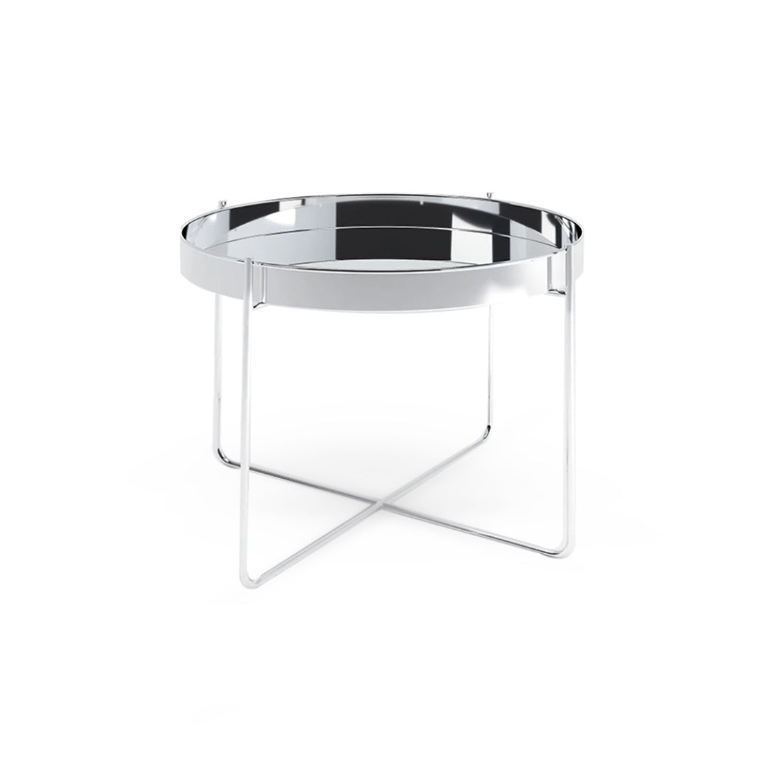 Mesa Parker Base Cromada Bandeja Platil Con Espejo