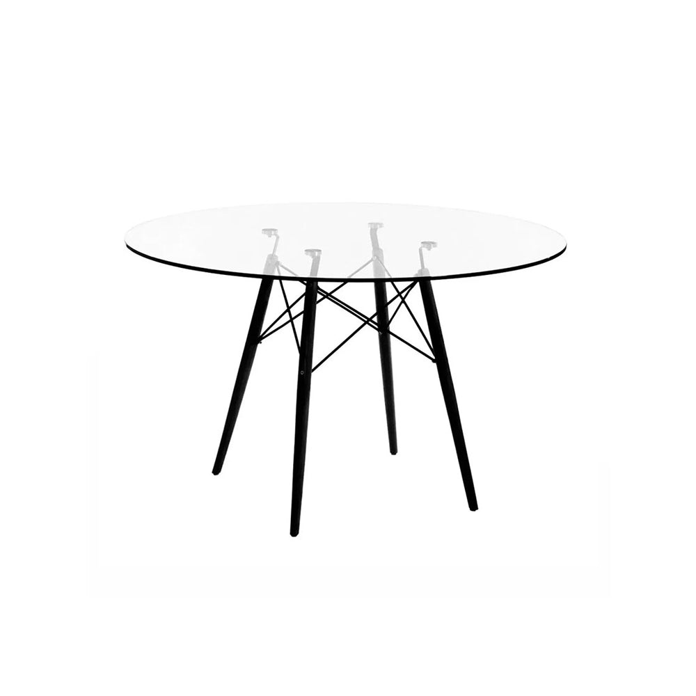 Mesa EAMES vidrio pata negra