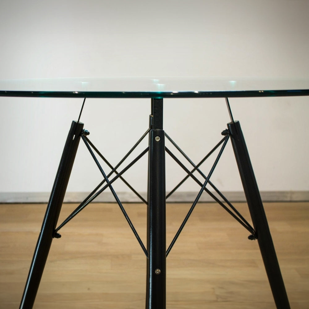 Mesa EAMES vidrio pata negra