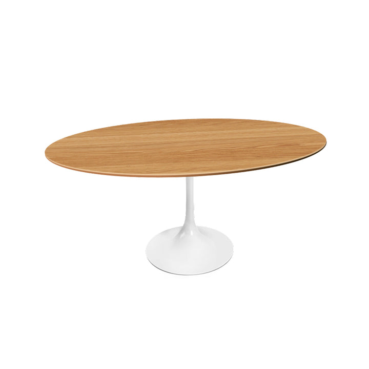 Mesa de Comedor Tulip Oval Madera Base Blanca