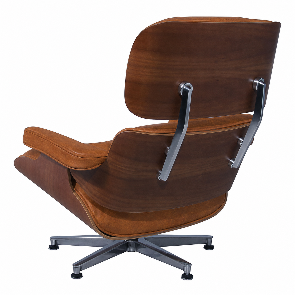 Sillón Poltrona Eames Lounge con Otomana cuero Rivera Saddle