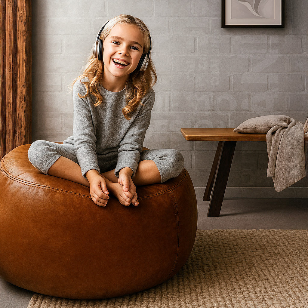 Puff Donna Ø 90 cm Cuero