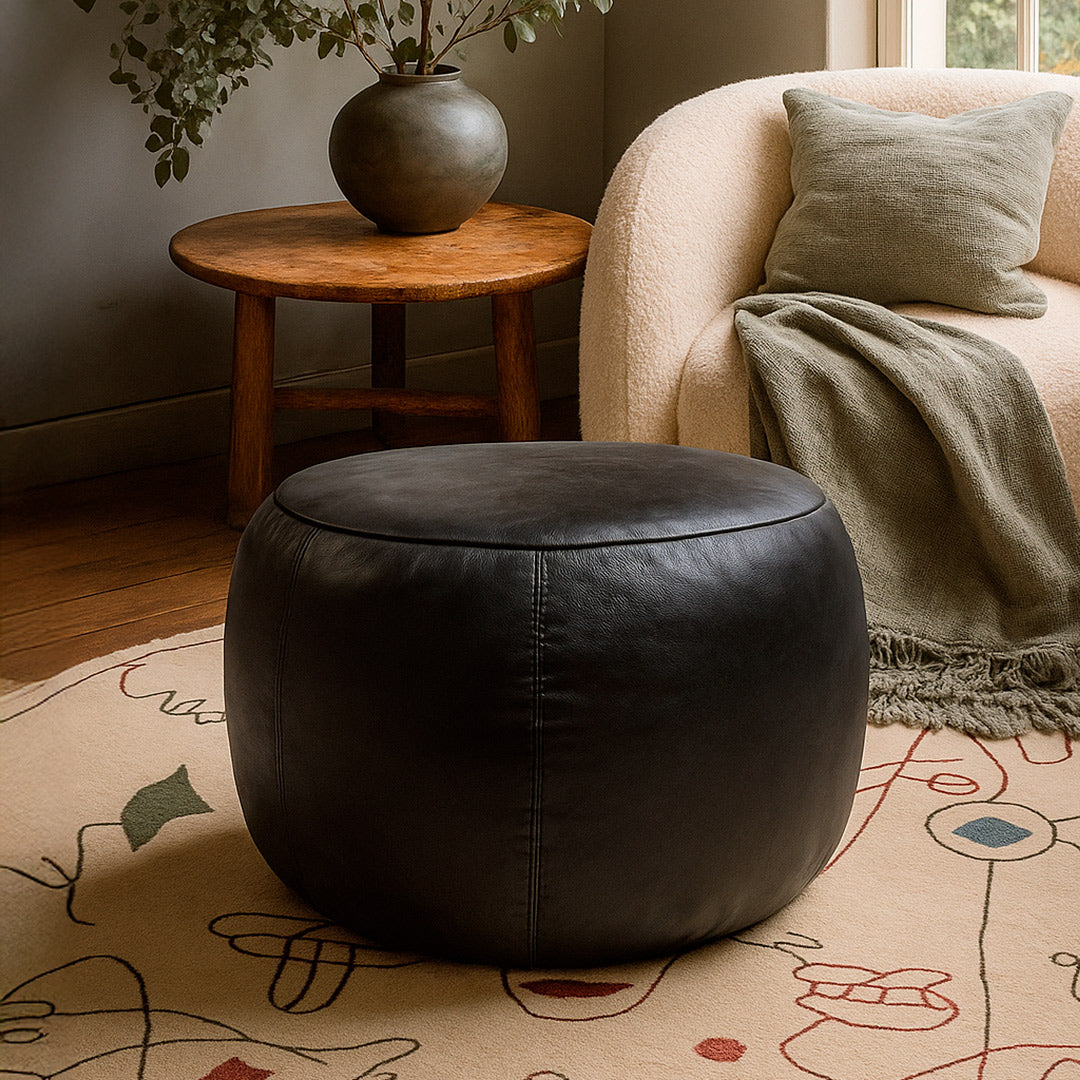 Puff Donna Ø 60 cm Cuero