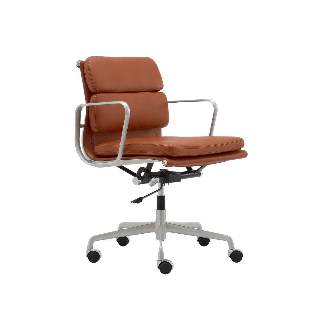 Silla Aluminum Soft Baja, cuero marrón : PREVENTA :