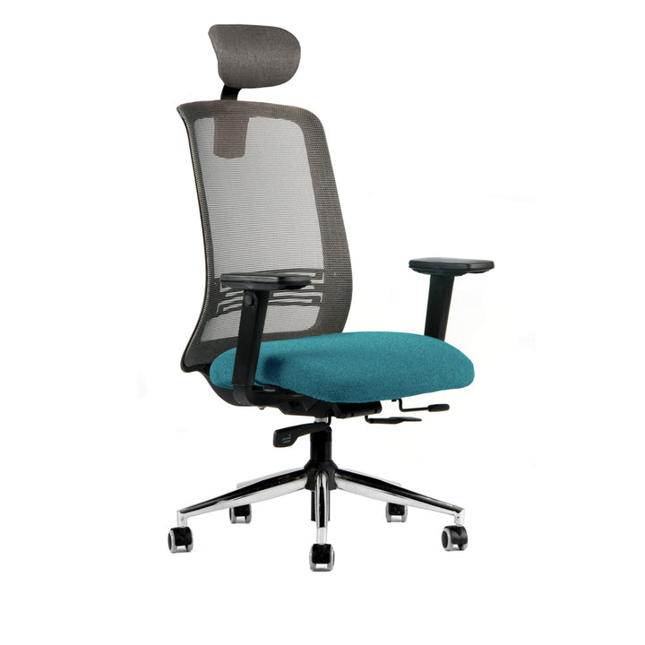 Silla GüD Executive Black c/cabezal. Base Cromada