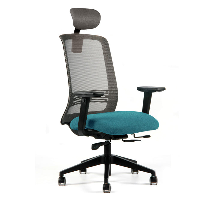 Silla GüD Executive Black c/cabezal. Base Plástica negra