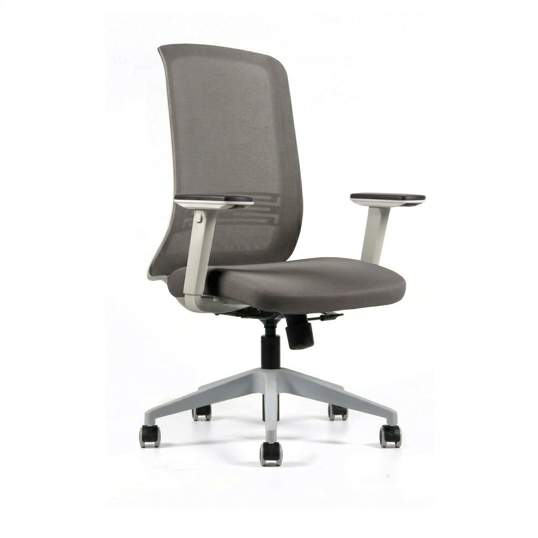 Silla Gudda Executive. Base gris, tela steel