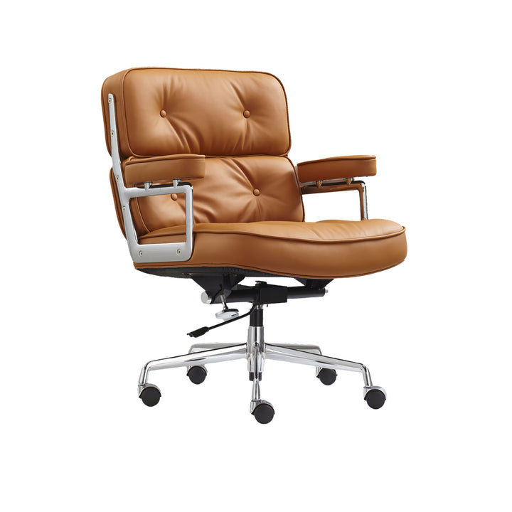 Silla Lobby cuero marrón