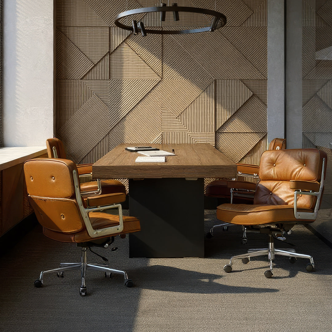 Silla Lobby cuero marrón