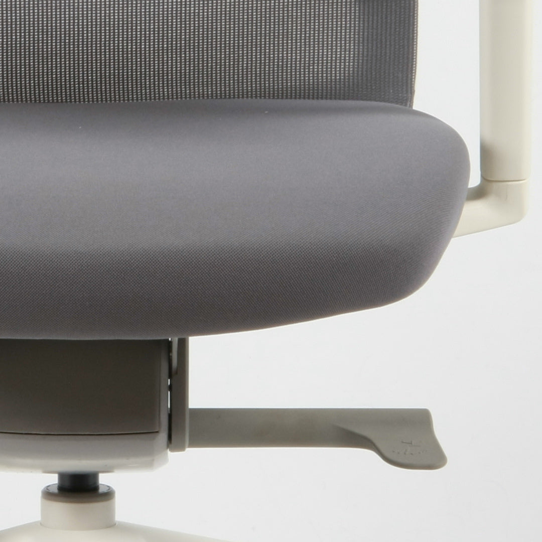 Silla Nimbo. Base blanca, tela steel