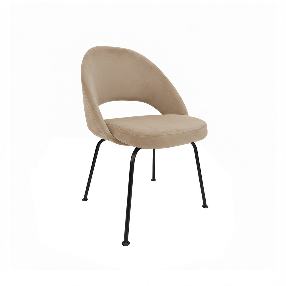 Silla Saarinen Tub Base Cromo o Negra, pana Panne