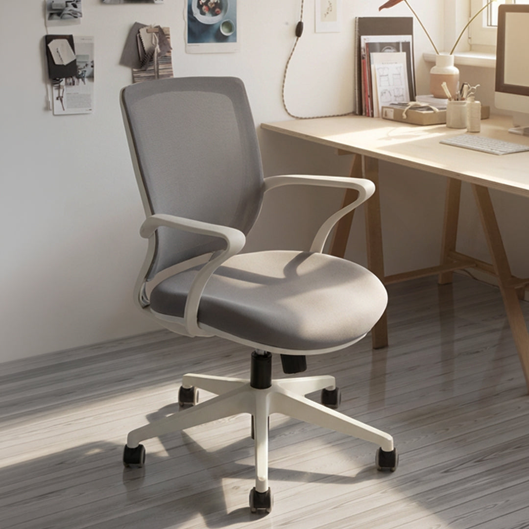 Silla Turin Basic. Blanca, tela gris