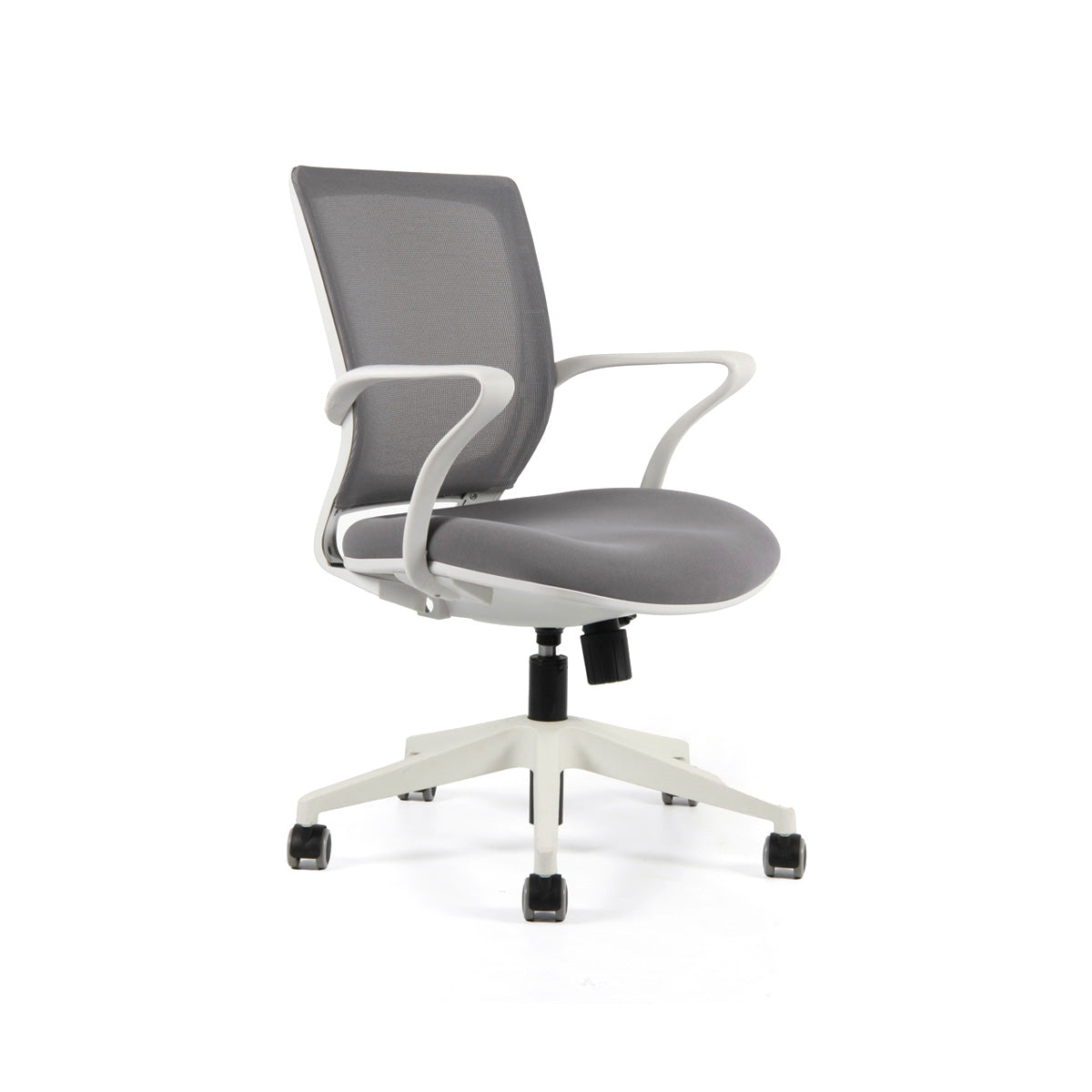 Silla Turin Basic. Marco/base blanca, tela gris