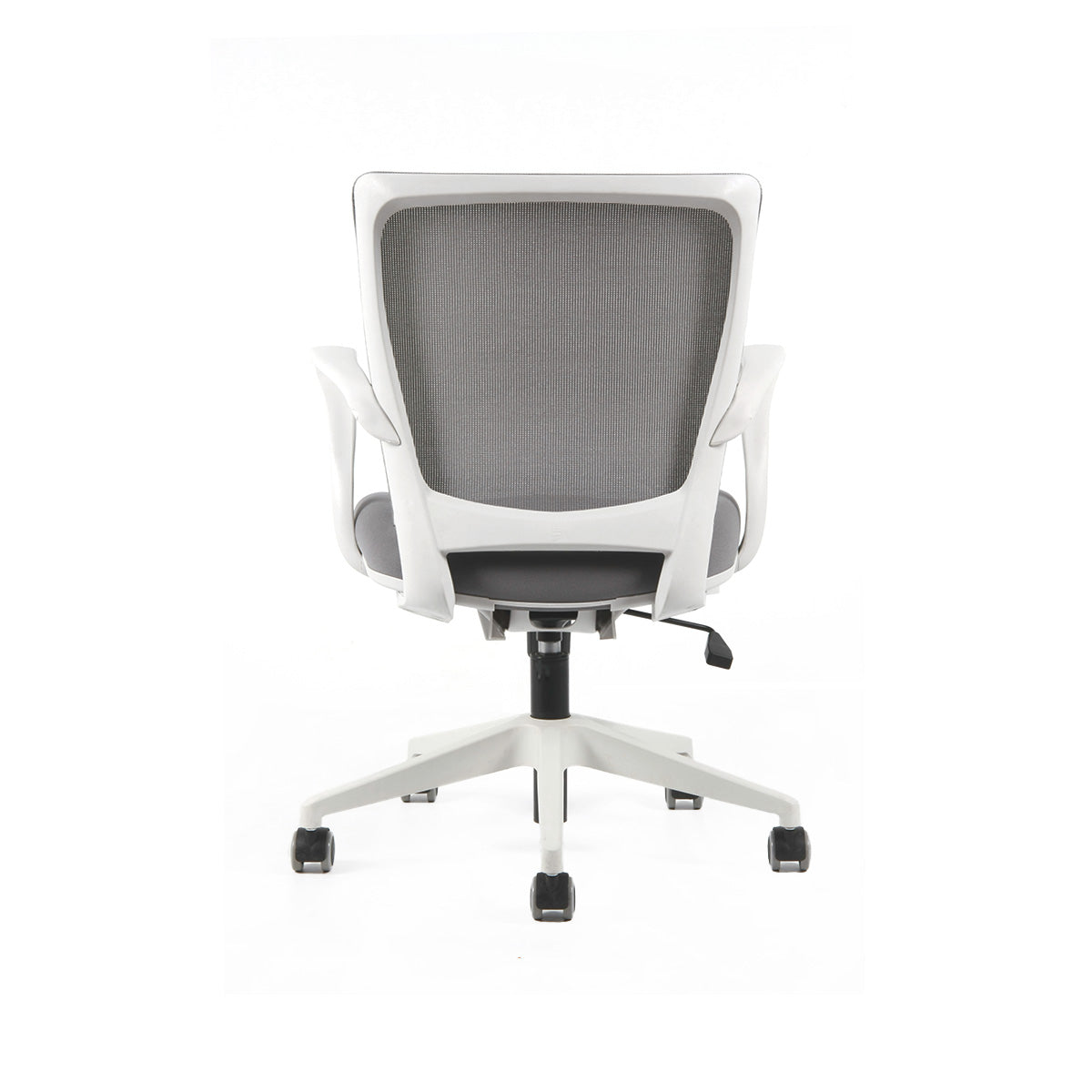Silla Turin Basic. Base blanca, mesh/tela steel