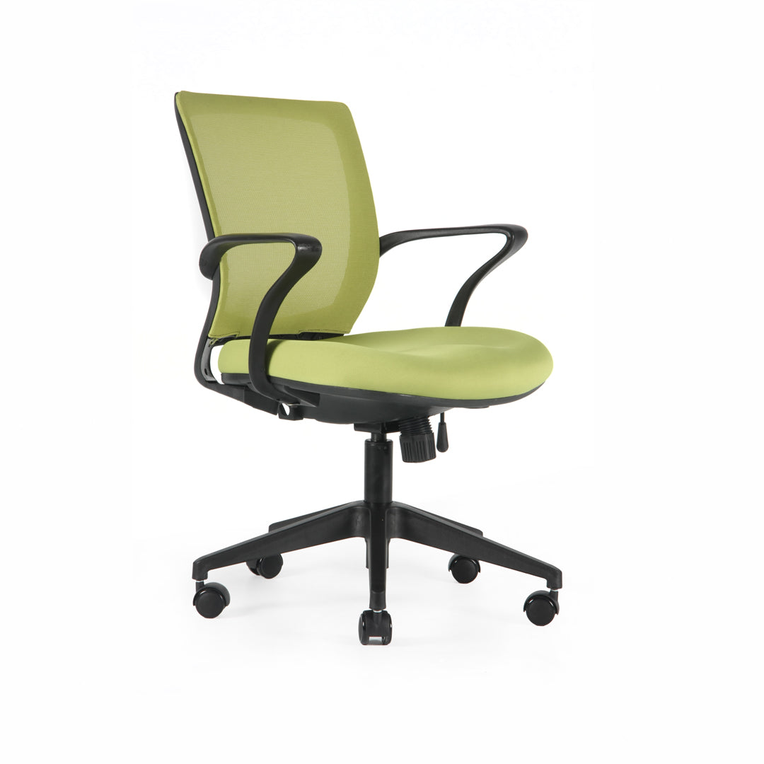 Silla Turin Basic. Base negra, mesh/tela color