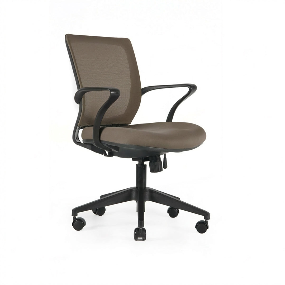 Silla Turin Basic. Base negra, mesh/tela color