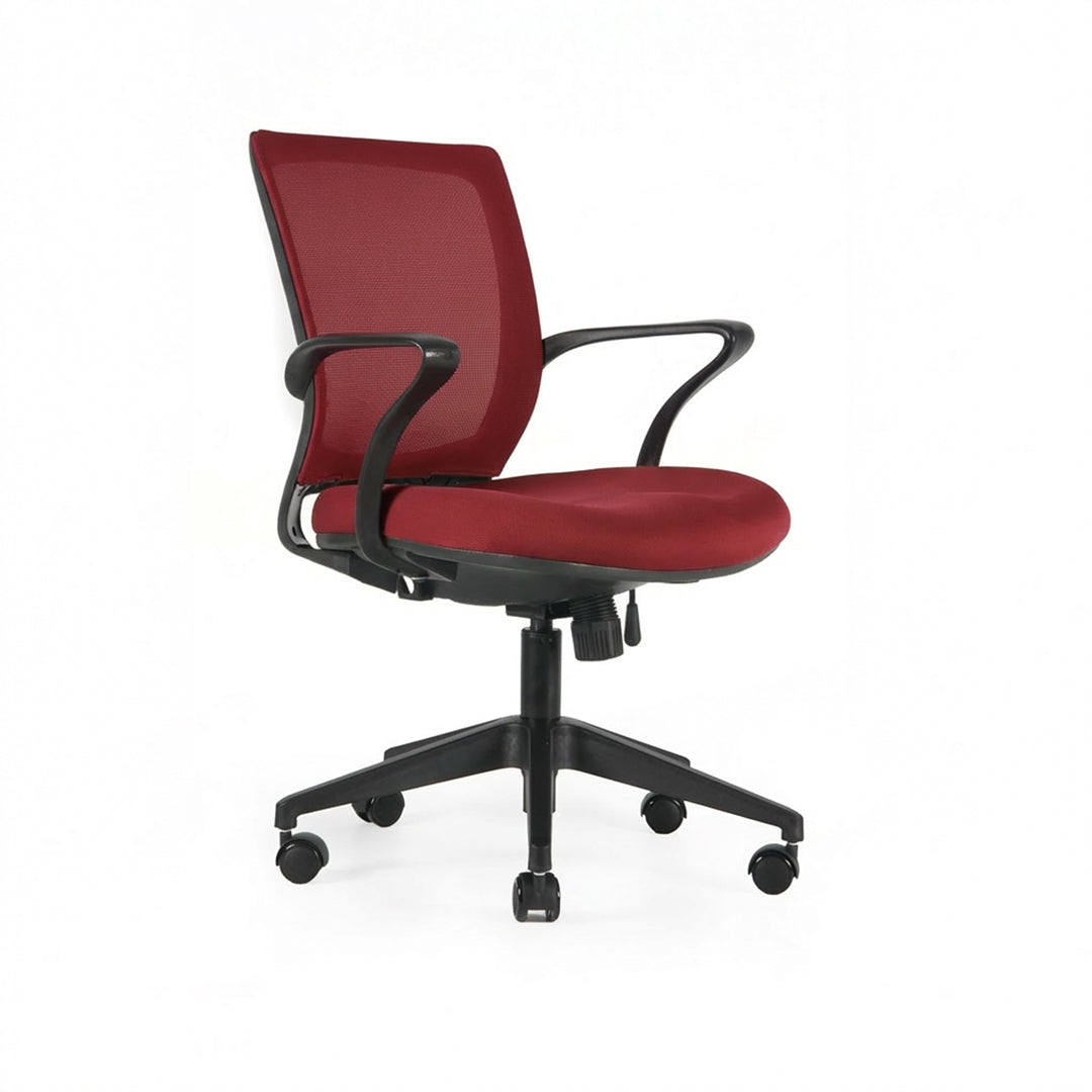 Silla Turin Basic. Base negra, mesh/tela color