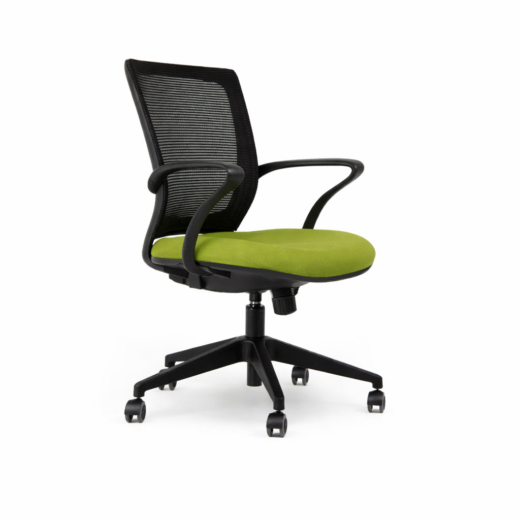 Silla TURIN Basic, base y mesh negro, tela color