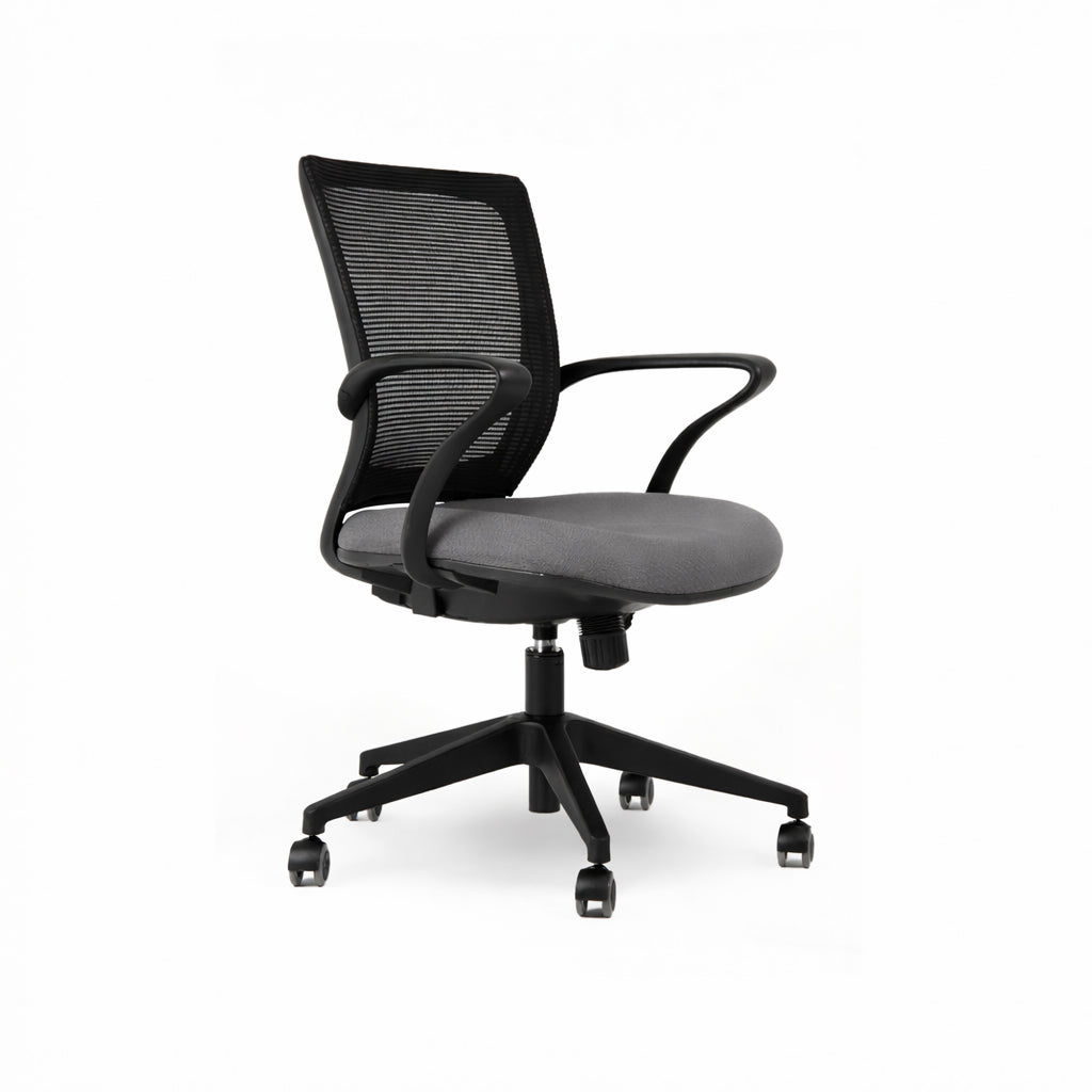 Silla TURIN Basic, base y mesh negro, tela color