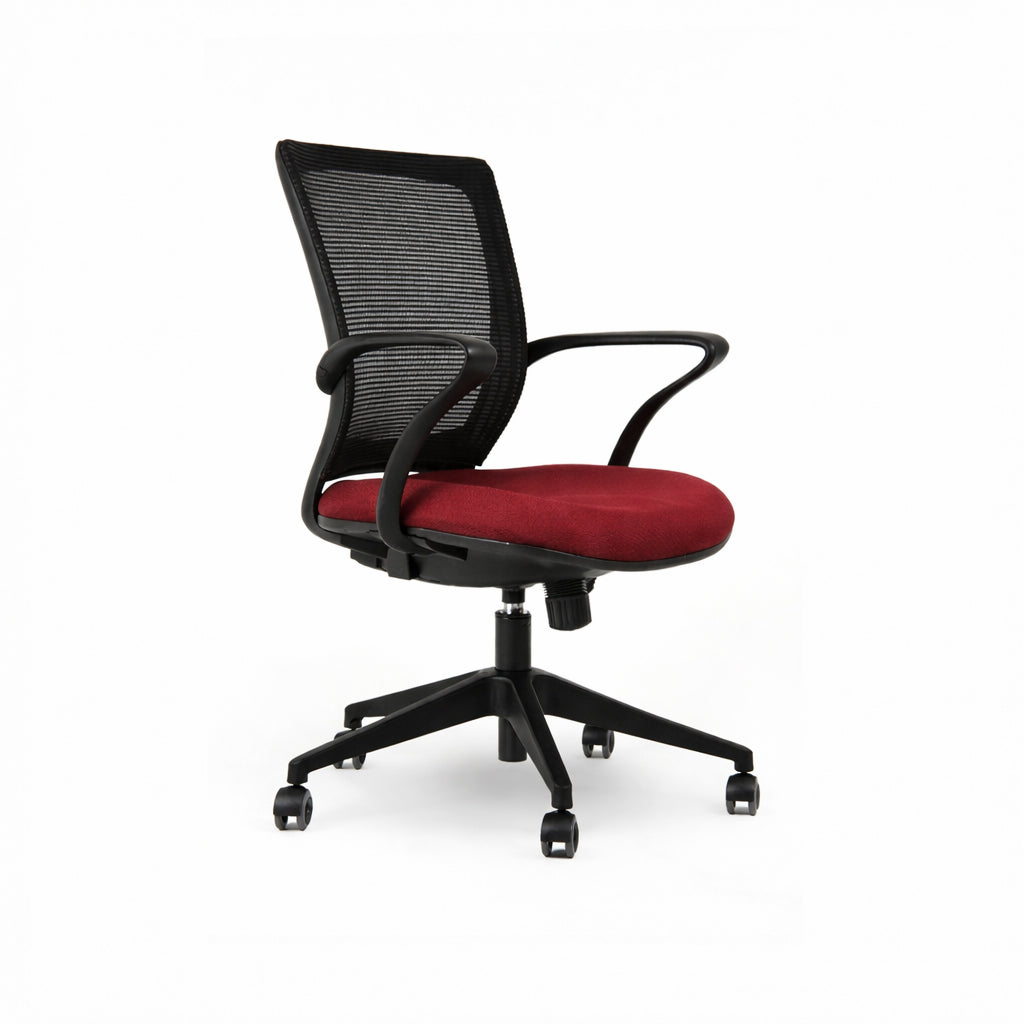 Silla TURIN Basic, base y mesh negro, tela color