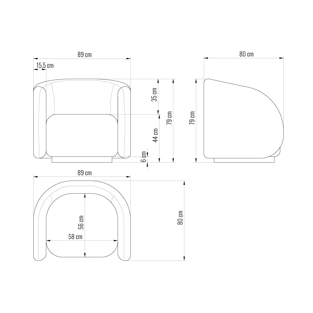 Sofá Curvo 1 cuerpo