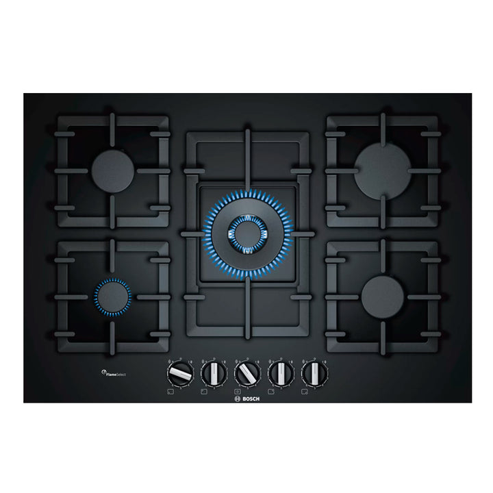 Anafe a Gas Cristal Negro Templado 75 cm Bosch