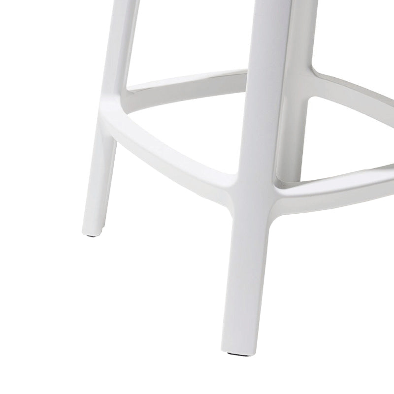 Banqueta Cadrea Blanca Tapizada  Cognac