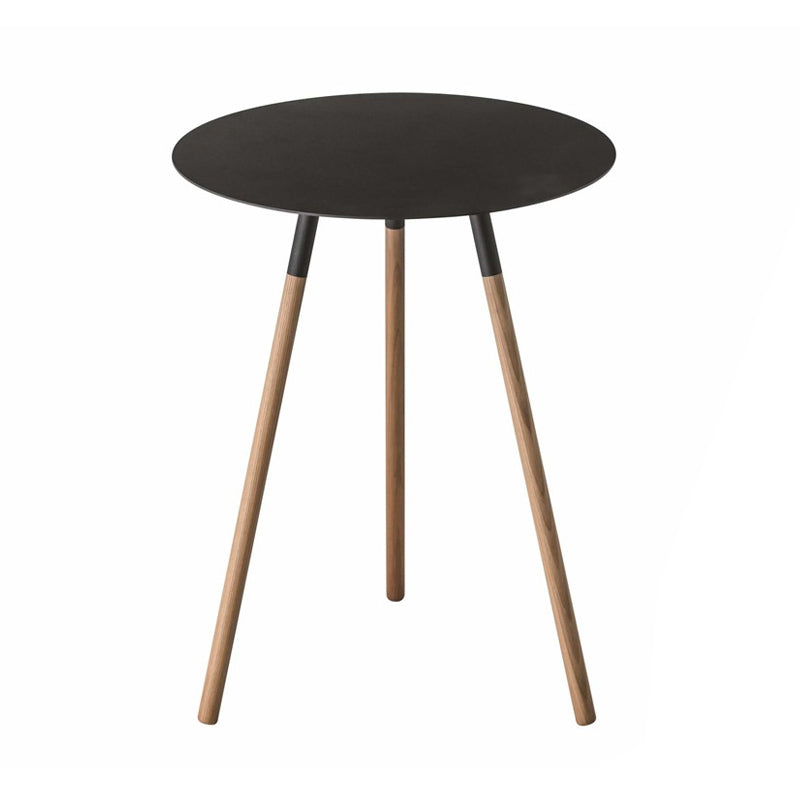 Mesa auxiliar metálica con patas madera Yamazaki