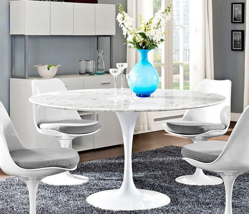 Mesa TULIP Oval Mármol de Carrara - Manifesto Design Store