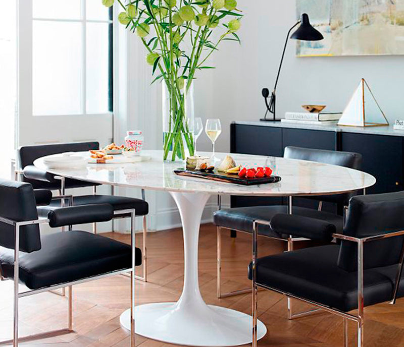 Mesa TULIP Oval Mármol de Carrara - Manifesto Design Store