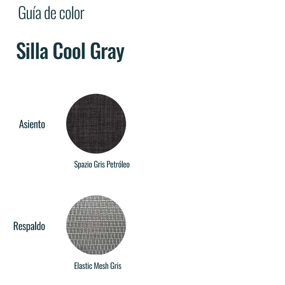 Silla Cool Gray con Cabezal Base gris