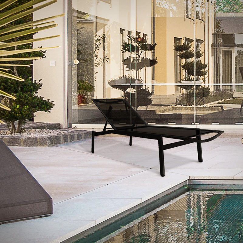 Reposera Maui Negra Estructura Negra