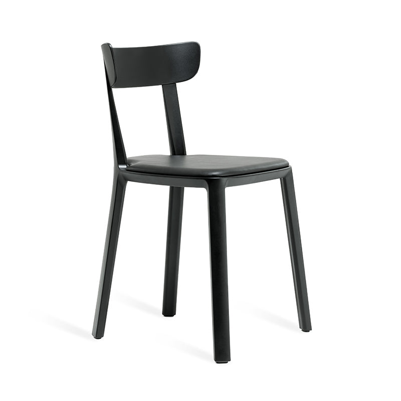 Silla Cadrea Negra Tapizada