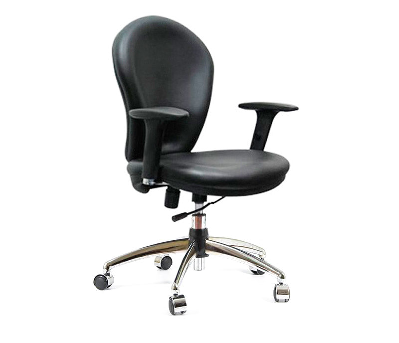 Silla ERGO Base cromada apoyabrazos fijos - Ecocuero - Manifesto Design Store