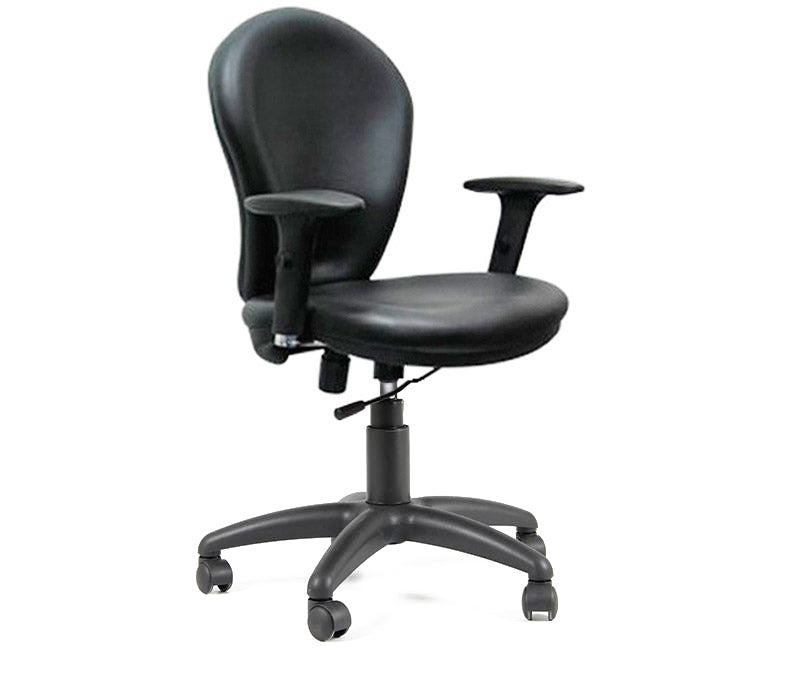 Silla ERGO Base negra apoyabrazos regulable - Ecocuero - Manifesto Design Store