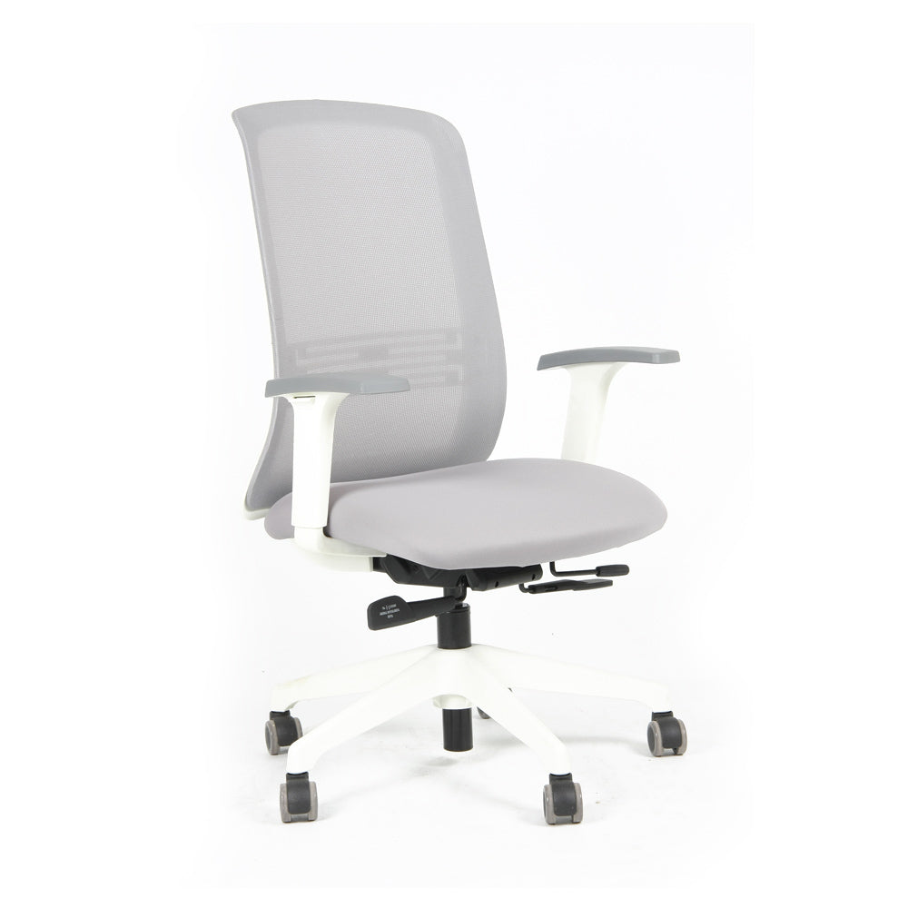 Silla GÜD tela gris, Base Blanca