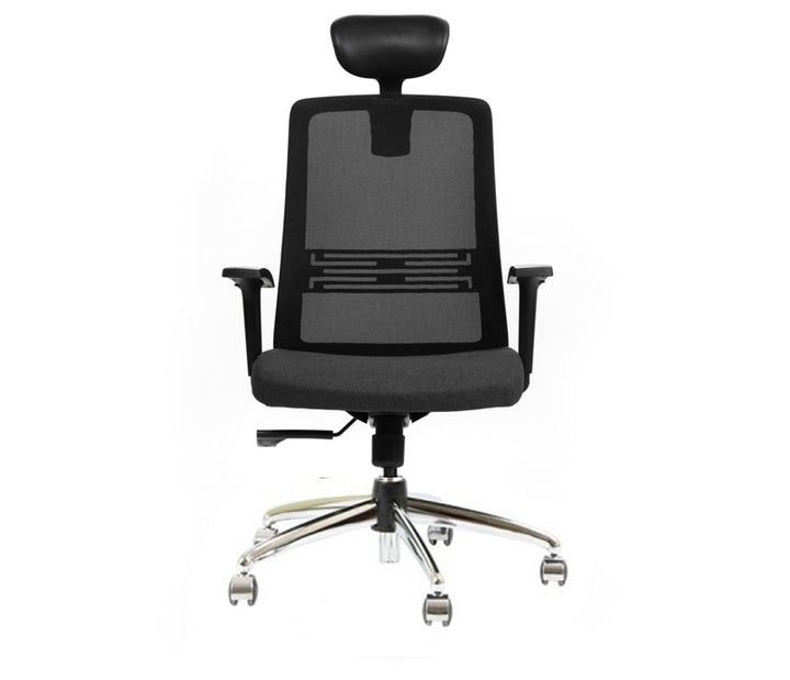 Silla GüD Executive Black c/cabezal. Base Cromada