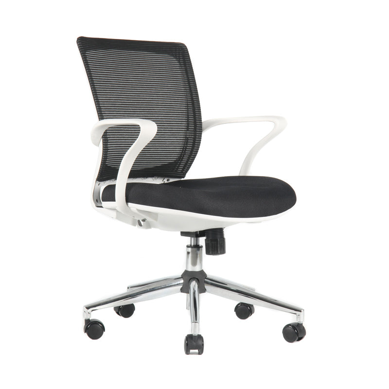 Silla TURIN Basic Marco blanco Base cromada Tela