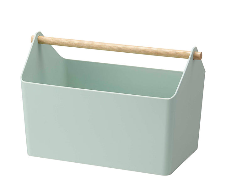 Caja YAMAZAKI plástica con manija de madera verde agua - Manifesto Design Store